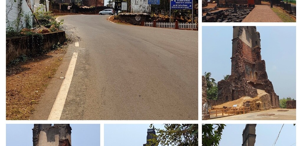 Collage - The Tower Of The Church of St. Augustine (Old Goa, India)