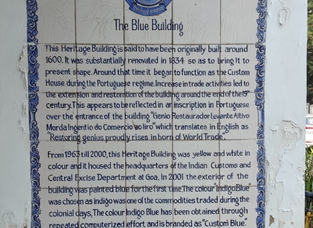History of The Blue Building, Panjim (Goa, India) - Built Around 1600