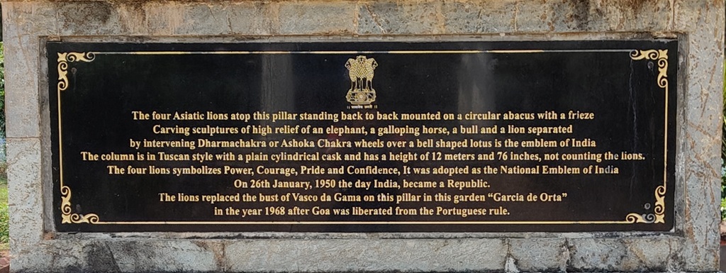 History of the Ashoka Pillar at Garcia de Orta - Municipal Garden in Panjim, Goa (India)