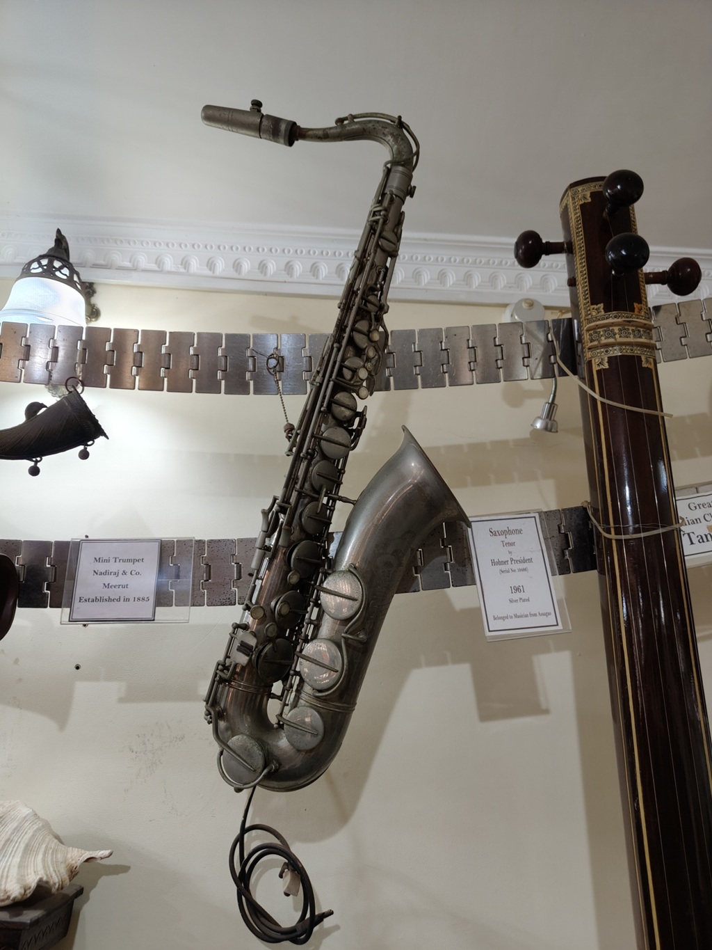1961 Silver Plated Tenor Saxophone - Belonged to Musician from Assagao (San Thome Museum - Back in Time)