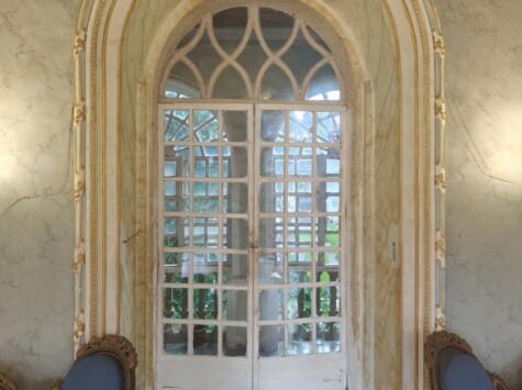 24 Carat Gold Coated Door Frame at Braganca Pereira Mansion in Chandor, Goa (India)