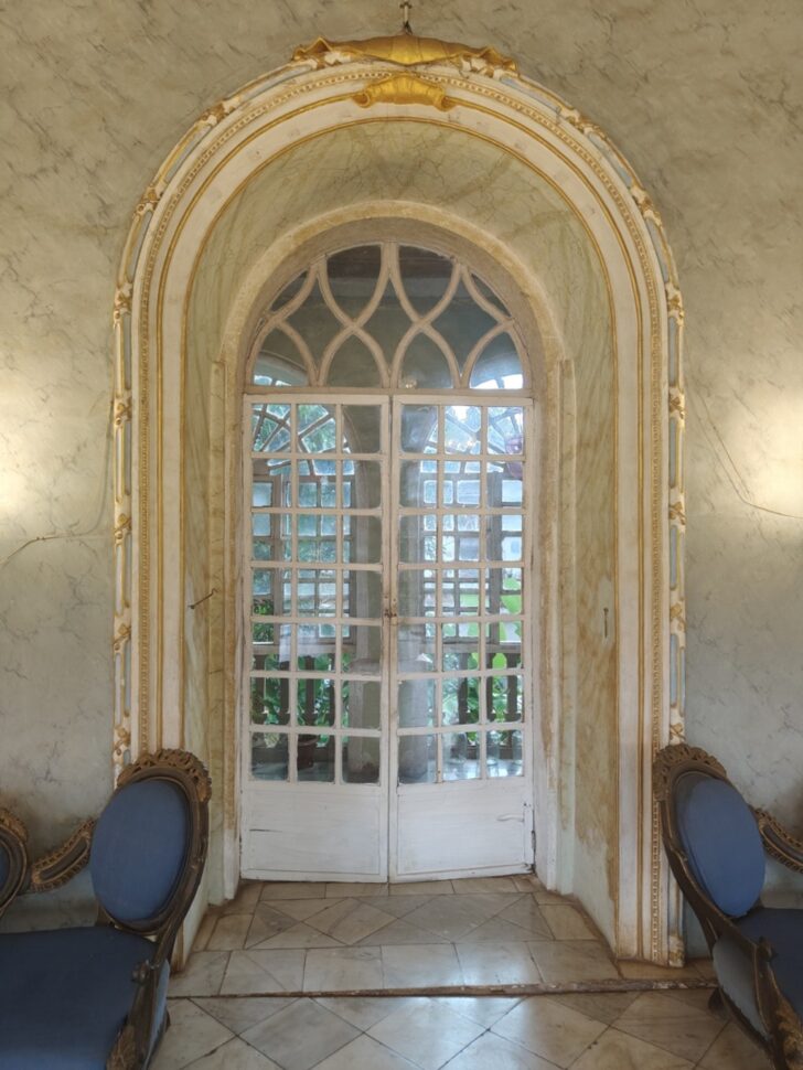 24 Carat Gold Coated Door Frame at Braganca Pereira Mansion in Chandor, Goa (India)