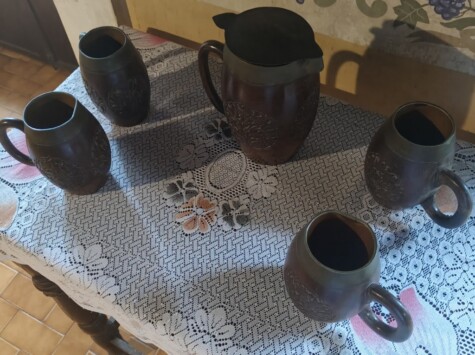 German Beer Mugs & Jar at 16th Century Braganca Pereira Mansion in Chandor, Goa (India)