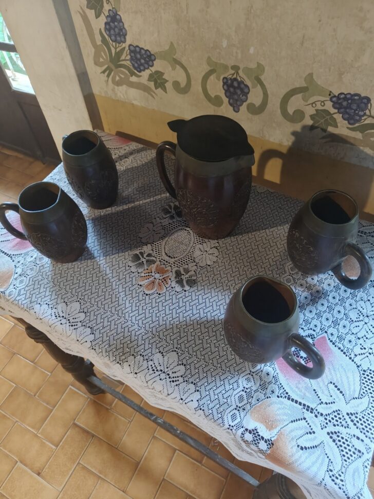 German Beer Mugs & Jar at 16th Century Braganca Pereira Mansion in Chandor, Goa (India)