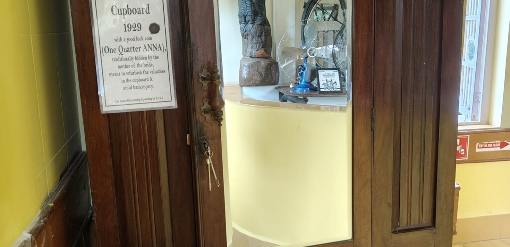 Grandmother's Cupboard 1929 with a Good Luck Coin at San Thome Museum – Back in Time, Varca, Goa (India)