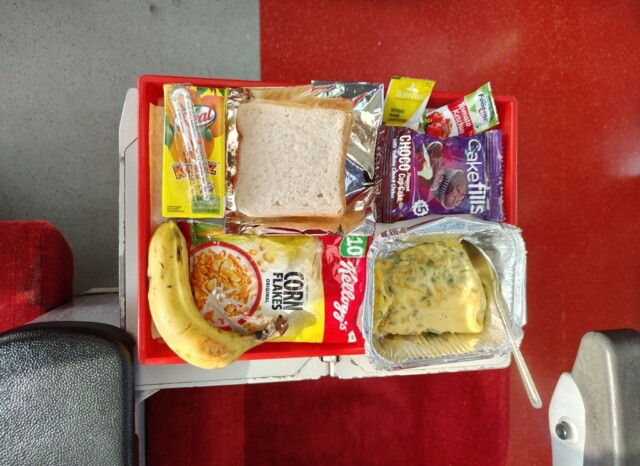 Non-Veg. Breakfast in MAO TEJAS EXP (22119) Vistadome AC (EV)