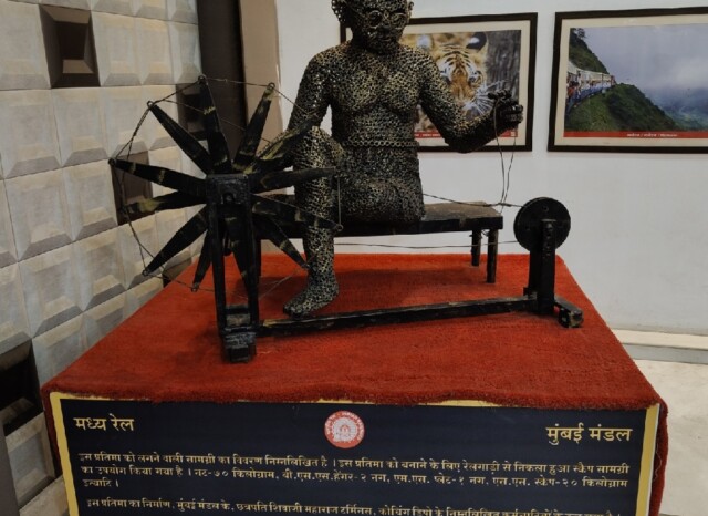 This Statue is made from Train Scrap Material (CSMT Station, Mumbai, India)