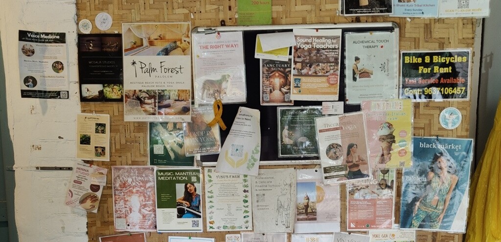Wall Advertisement at The Mill Cafe in Palolem, Goa (India)