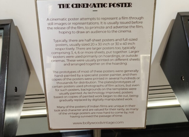 The Cinematic Poster - Representation of A Film Through Still Images (Museum of Bollywood Posters, Jio World Drive, BKC, Mumbai, India)