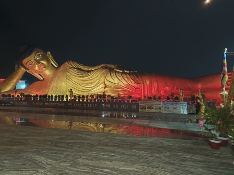 Reclining Buddha at Buddha International Welfare Mission, Newataur, Jani Bigha, Bodh Gaya, Bihar