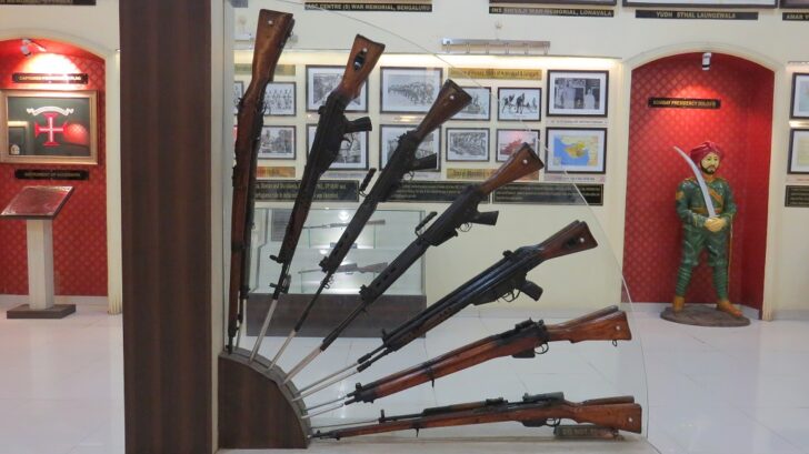 An Assorted Collection of Semi-Automatic Rifles at the National War Memorial Southern Command in Pune (Maharashtra, India)